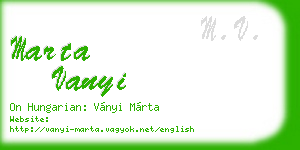 marta vanyi business card